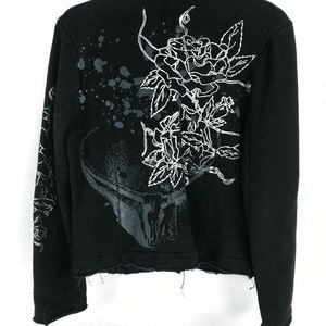 BB Dakota Womens Black‎ Gray Sweat Jacket Blazer L